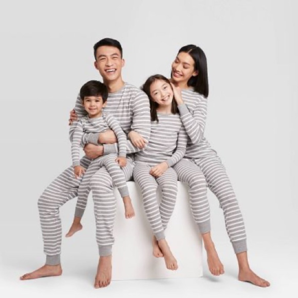 NWT Stripped Gray and White Pajama Set